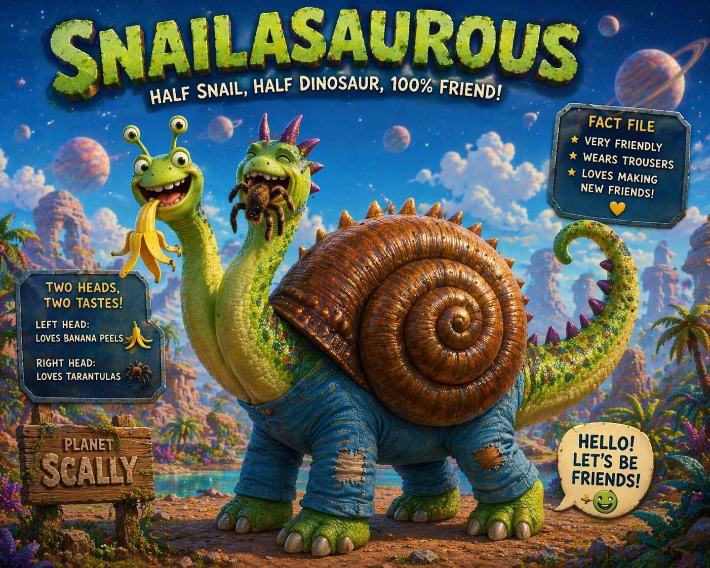 Snailasaurous — result from family drawing and conversation